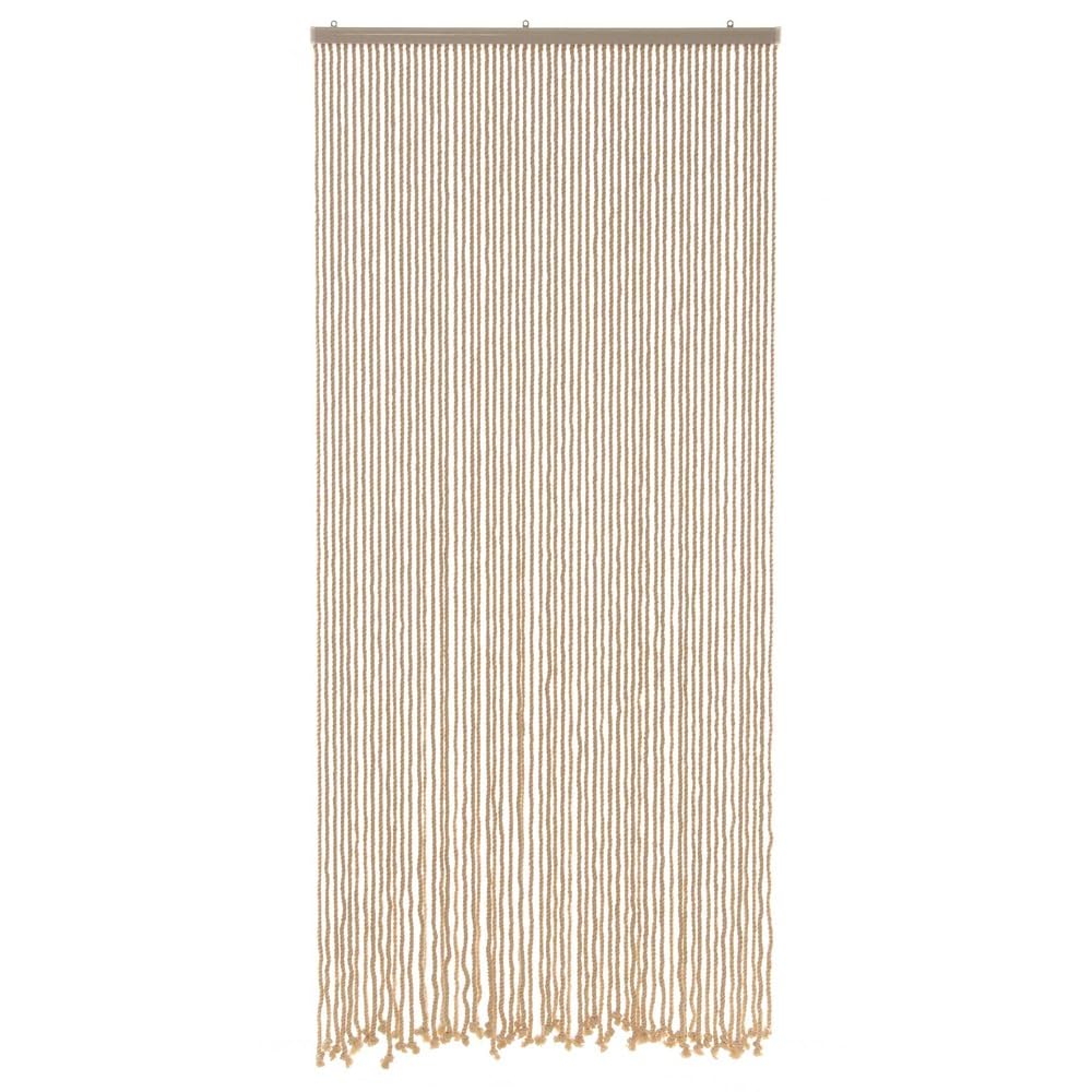 HAB & GUT -DV0122- Cortina de puerta MARE con 60 cuerdas gruesas 100/220 cm cortina de cuerda Mosquitera beige balcón terraza Boho