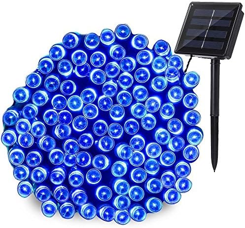 Qedertek Solar String Lights, 72ft 200 LED 8 Modes Fairy Lights for Indoor and Outdoor, Home, Xmas, Yard, Lawn, Weeding, Garden, Patio, Party, and Holiday Decorations (Blue)