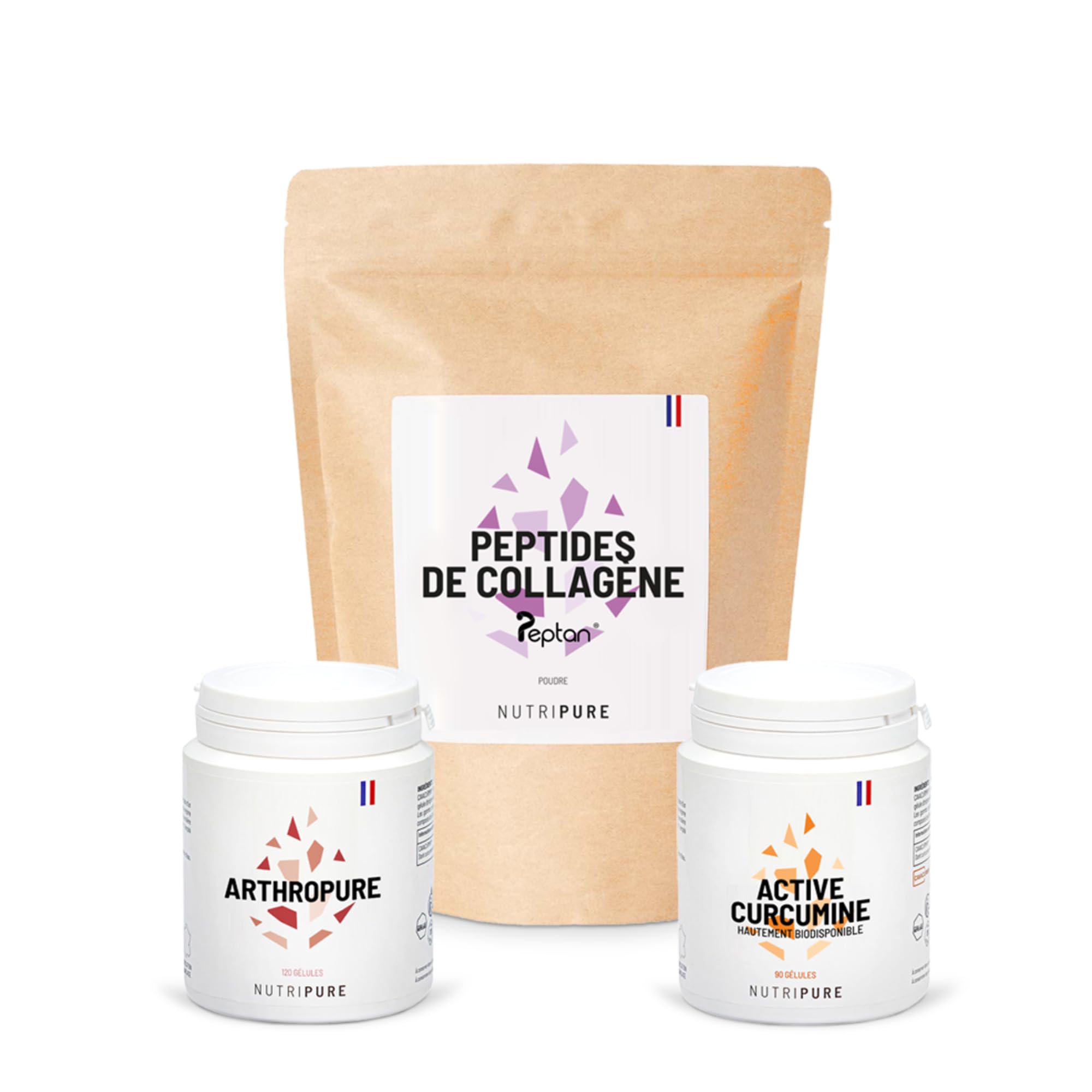 Nutripure | Pack Arthrose | Compléments Alimentaires Santé des Articulations | Action Anti-Inflammatoire | Pour les personnes souffrant d'arthrose | Peptides de Collagène, Arthropure, Active Curcumine