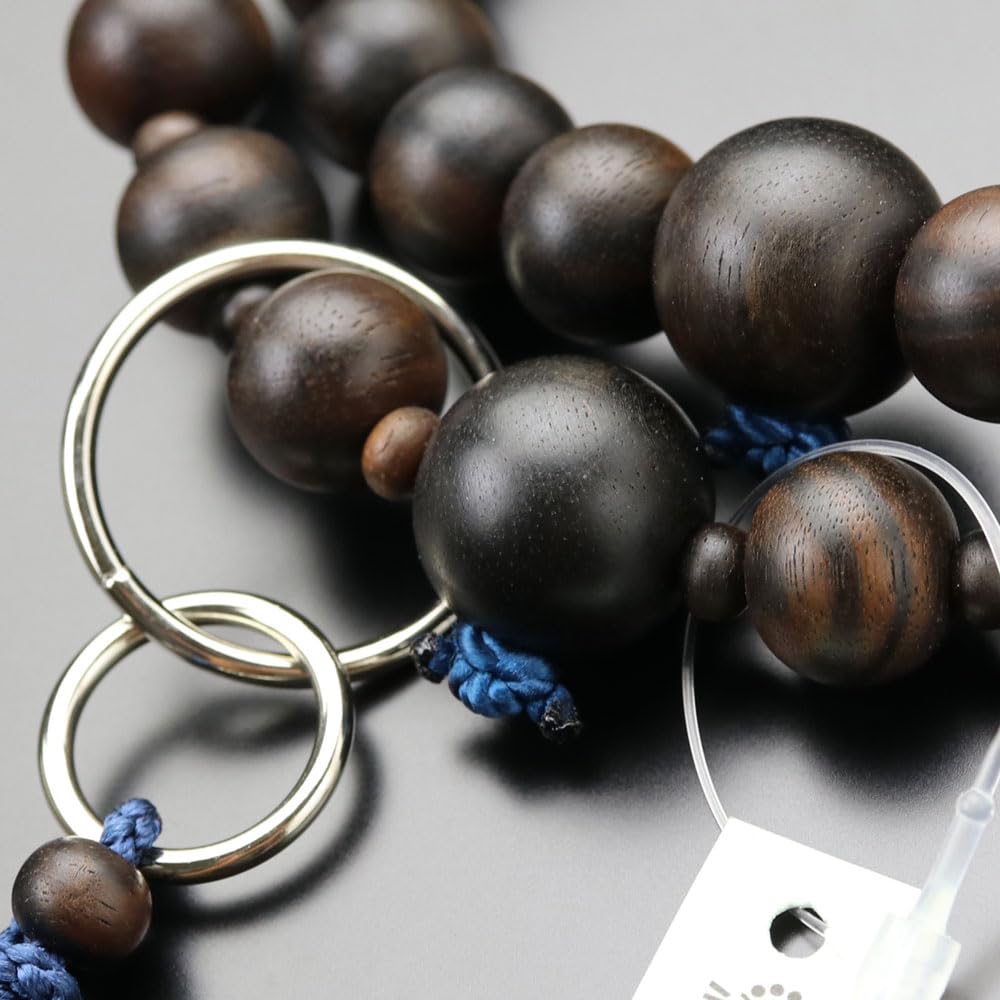 新品 浄土宗 数珠 男性用 三万浄土 縞黒檀（艶消し） 並環 梵天房【本式数珠 Amazon｜≪特別価格≫念珠ドットコム 浄土宗 数珠 男性用 三万浄土 縞