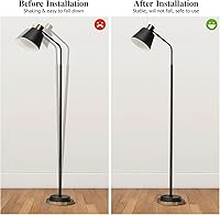 Vista 4 de Lámpara de pie de hierro, base de peso, lámpara de pie de mesa, solo soporte, lámpara de escritorio, cargador fundido, chasis de luz redondeado