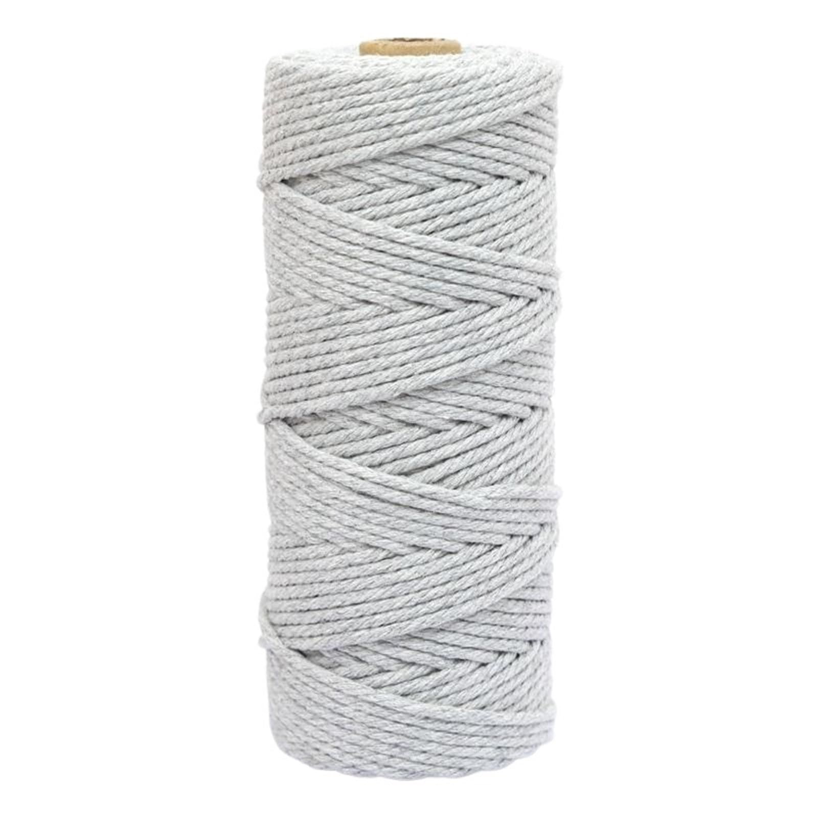 Cotton Macrame Cord 3.0mm-100m Colorful Natural Cotton Macrame Rope Cord for Wall Hanging Plant Hangers Crafts(Color1)