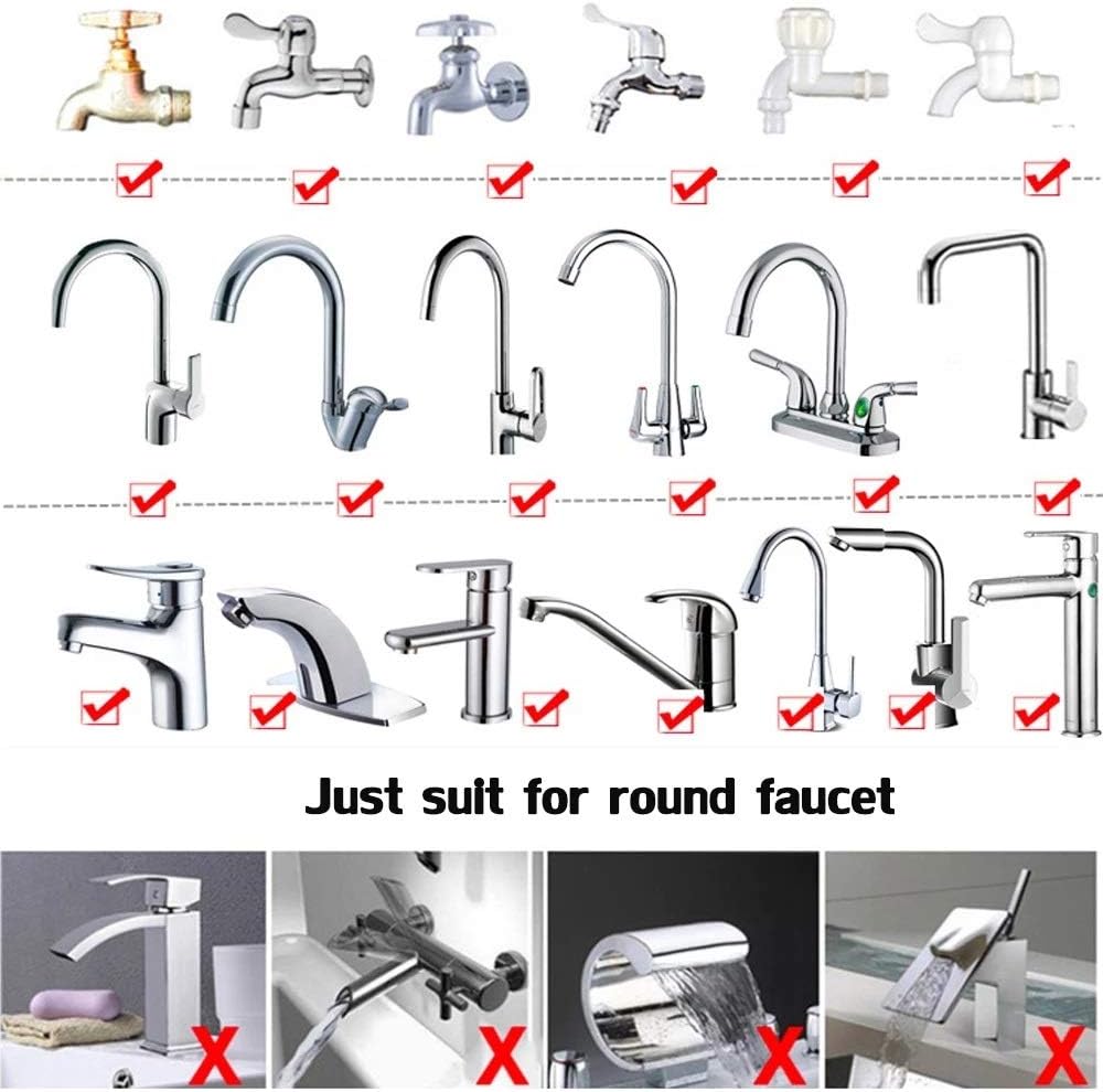 360 Degree Adjustable Water Tap Extension Filter Shower Water Tap Bathroom Faucet Extender Home Kitchen Accessories(Black)