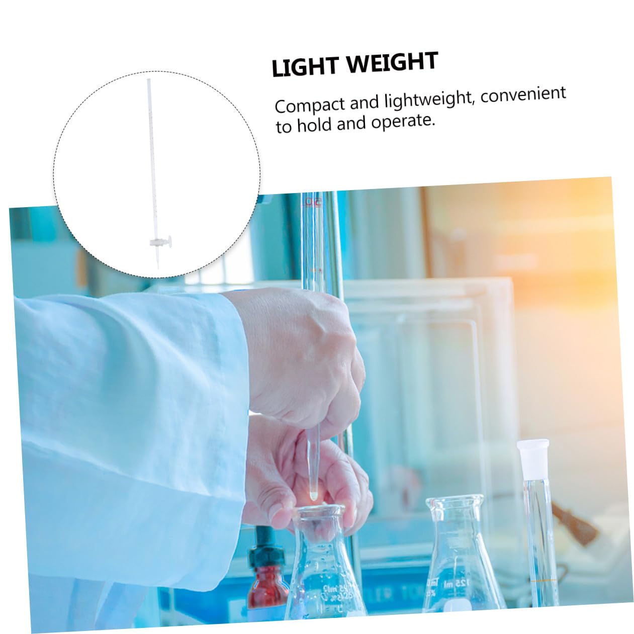 Hemobllo Burette à Acide, Instrument en Verre de Laboratoire Chimique pour Le Cycle du Secondaire