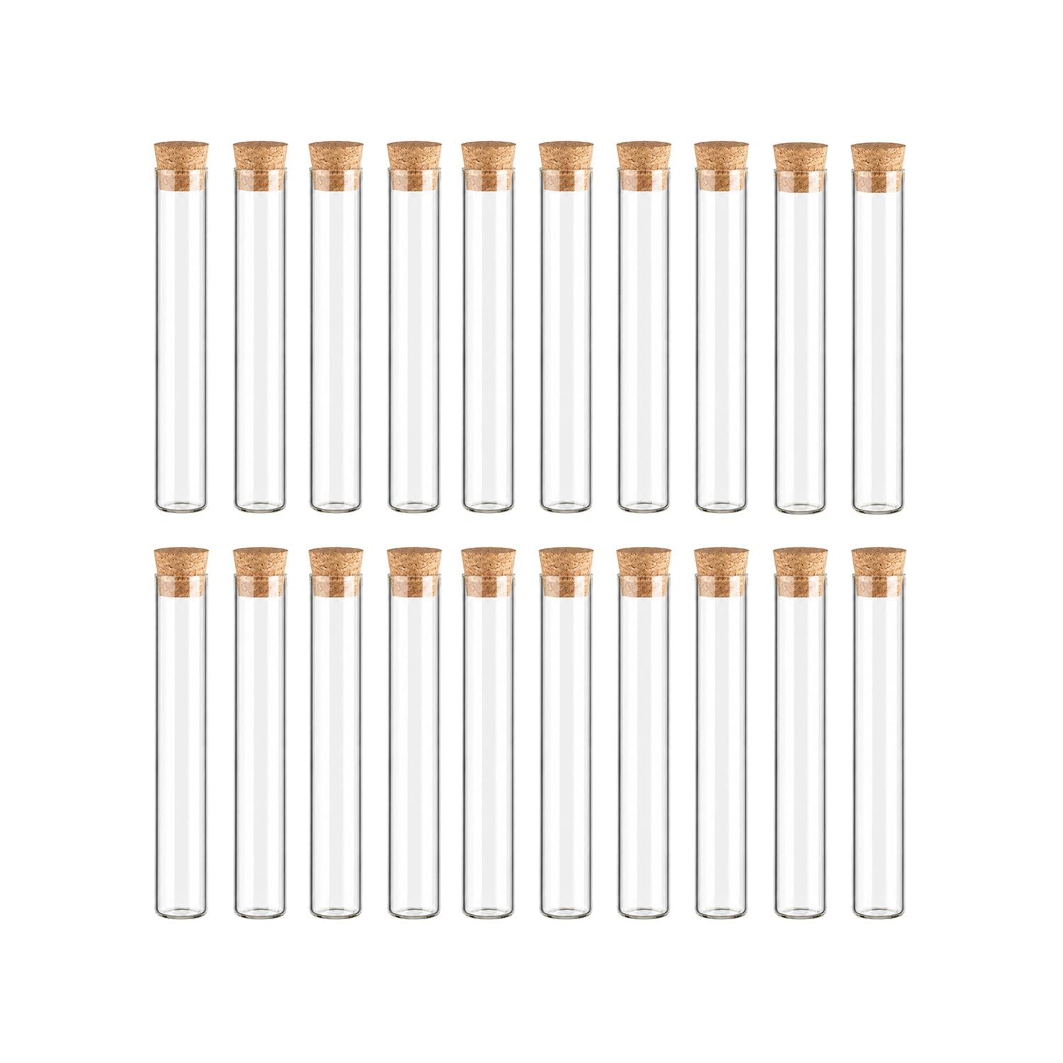 Skypro 20 Pcs Empty Clear Glass Bottles Vials With Cork Stopper, Wishing Bottle For Wedding Favors, Diy Art Craft Storage(4Ml 12X60mm)