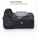 ELFOG Sony A7IV Case, Silicone Rubber Protective Camera Body Skin Case Cover, Compatible with Sony A74 A7M4 A7IV (Black) gallery image