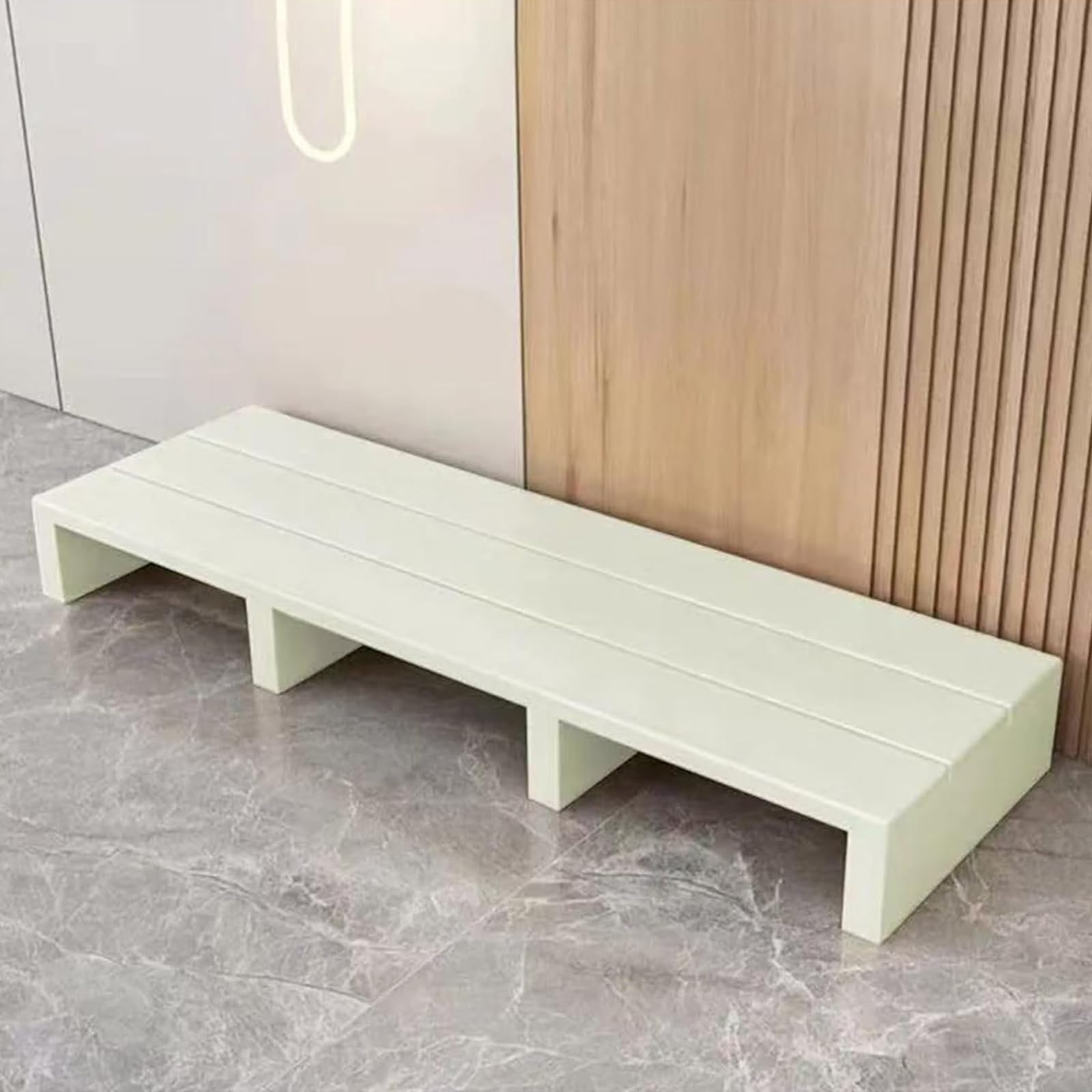 Vethenx kids step stools,Portable Bedside Step,Designed for children,11/15cm Height,With 100kg Capacity,Solid，solid wood,for loft beds,suitable for indoor and outdoor use.（100×30×15cm off-white）