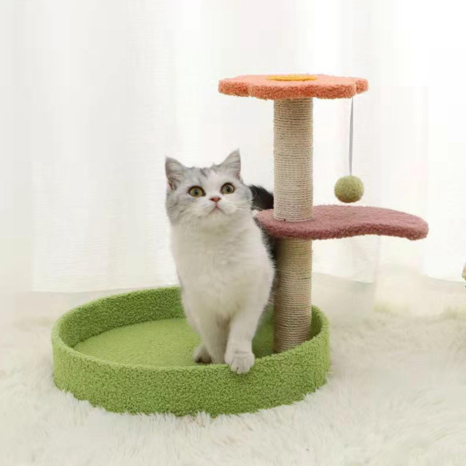 Colcolo Tiragraffi per Gatti a 3 Strati, tiragraffi con Corda in sisal, Piattaforma da Gioco Alta, tiragraffi, Torre per Gatti per Gattini di Grandi