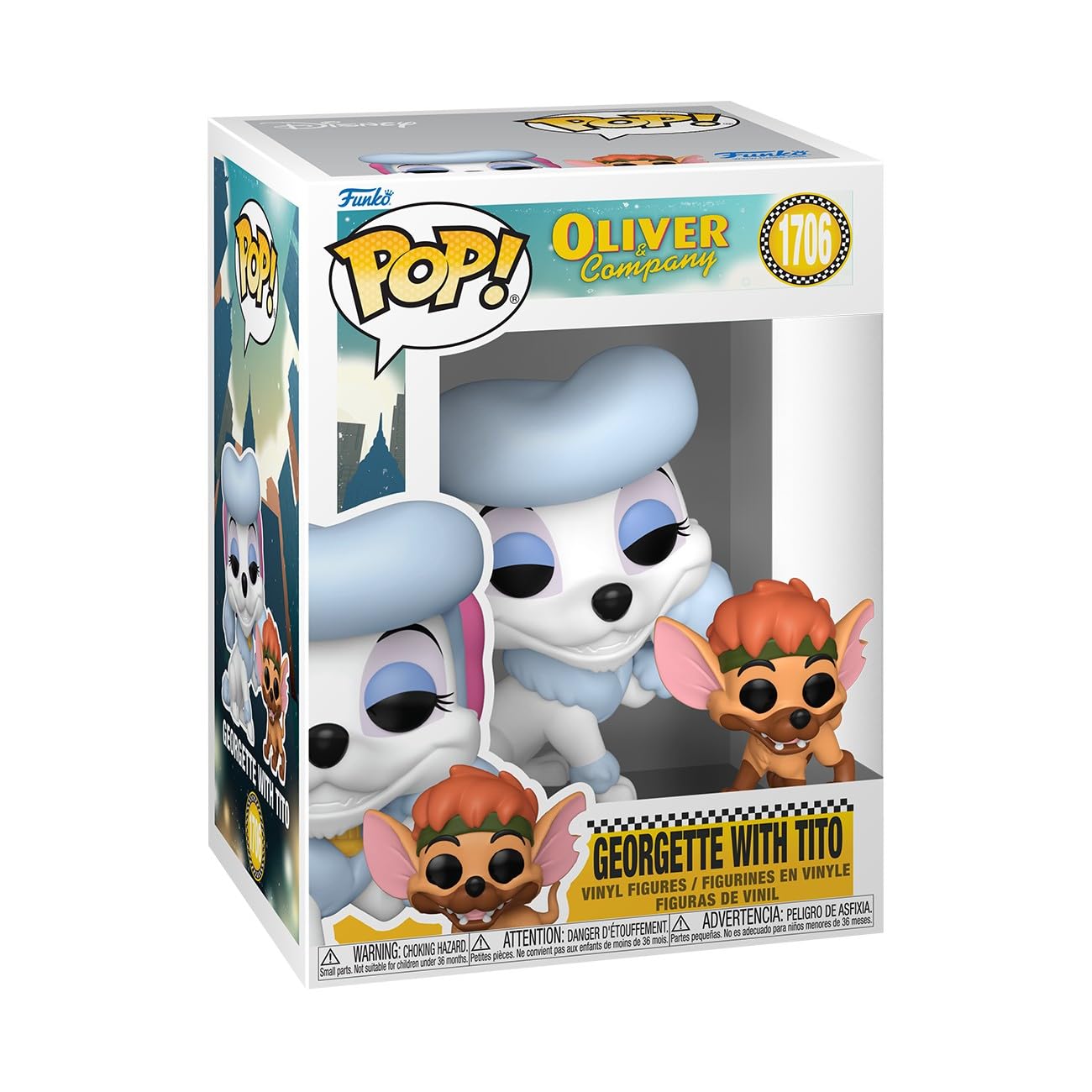 Funko Pop! & Buddy: Oliver and Company - Georgette with Tito - Figura de Vinilo Coleccionable - Idea de Regalo - Mercancía Oficial - Juguetes para niños y Adultos - Figura Modelo para coleccionistas