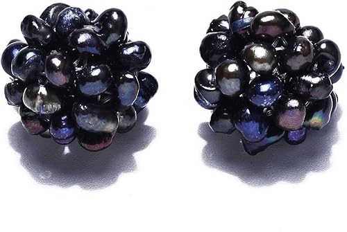 Miniatura 6 de Mega Pet 5Pcs Natural Cultural Freshwater Pearl Beads 12-15mm Handmade Ball Cluster Beads Creamy White Dyed Braided Ball Pearl Pendants for DIY