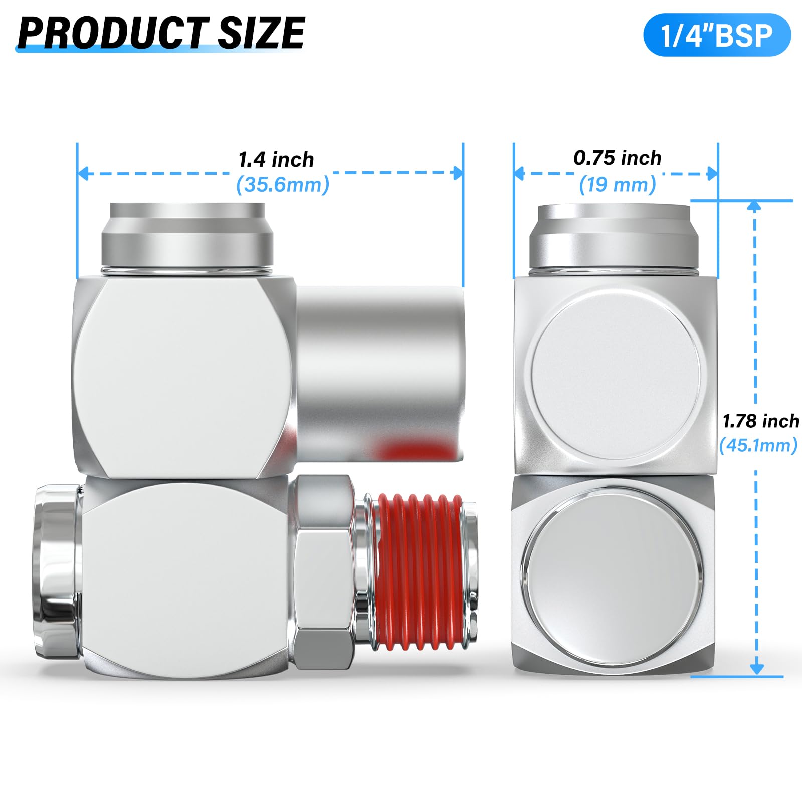 TAILONZ PNEUMATIC 2Pcs 1/4 Inch Air Tool Swivel Fitting 360 Degree Swivel Air Hose Connector Industrial Swivel Portable Air Tool Adapter - Image 2