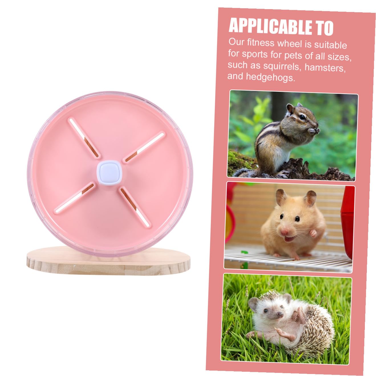 Hamster Laufrad 30cm aus Abs und Holz Geräuschloses Hamsterrad mit Dekorativem Design Leicht zu Verstauen und Langeweile für Hamster und Igel