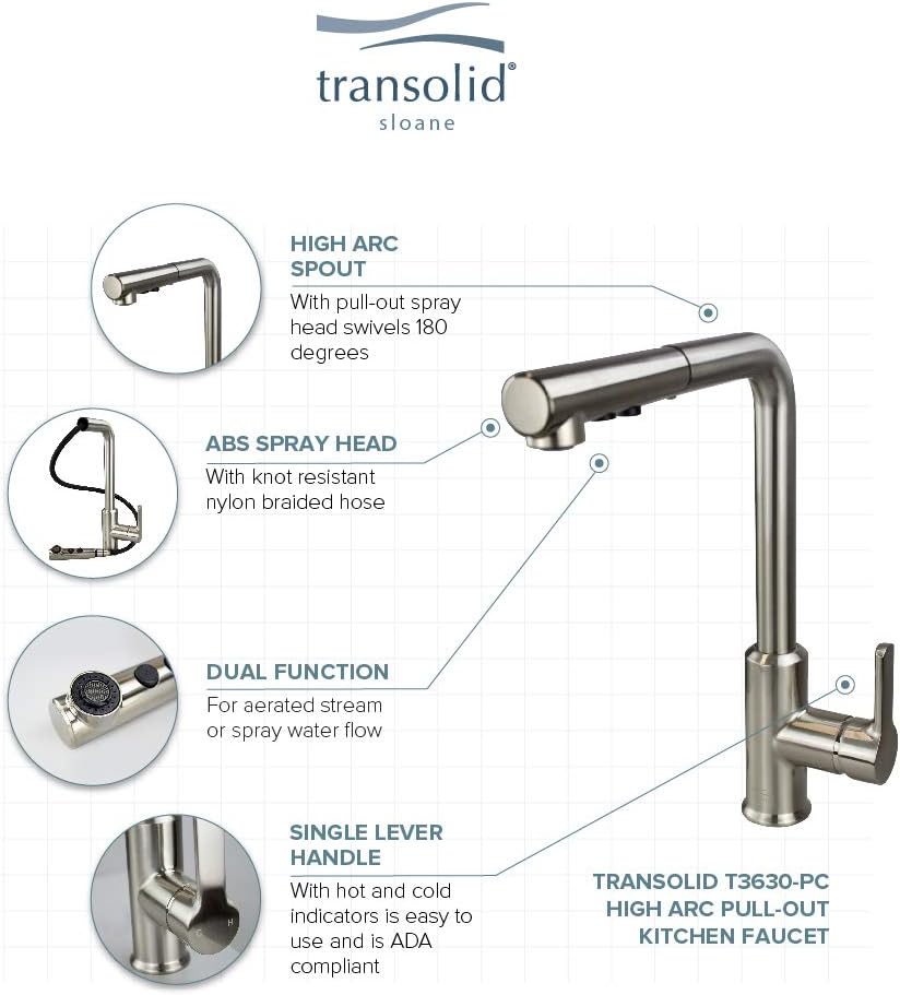 Onе-Dау Sаlе: Uр tо 40% оƒƒ Transolid T3630-LS Sloane Pull-Down Kitchen Faucet, Luxe Stainless