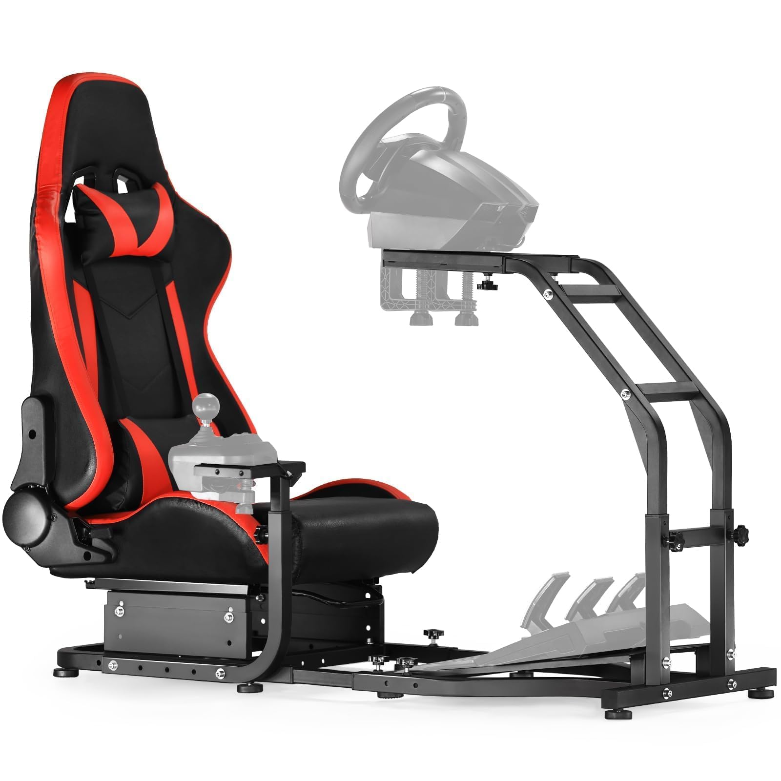 Anman Racing Simulator Cockpit Height Adjustable Racing Frame Driving Wheel Stand Compatible with Logitech G25, G27, G29, G920 Gaming Cockpit G25/G27/G29/G920 Without Wheel Shifter and Pedals
