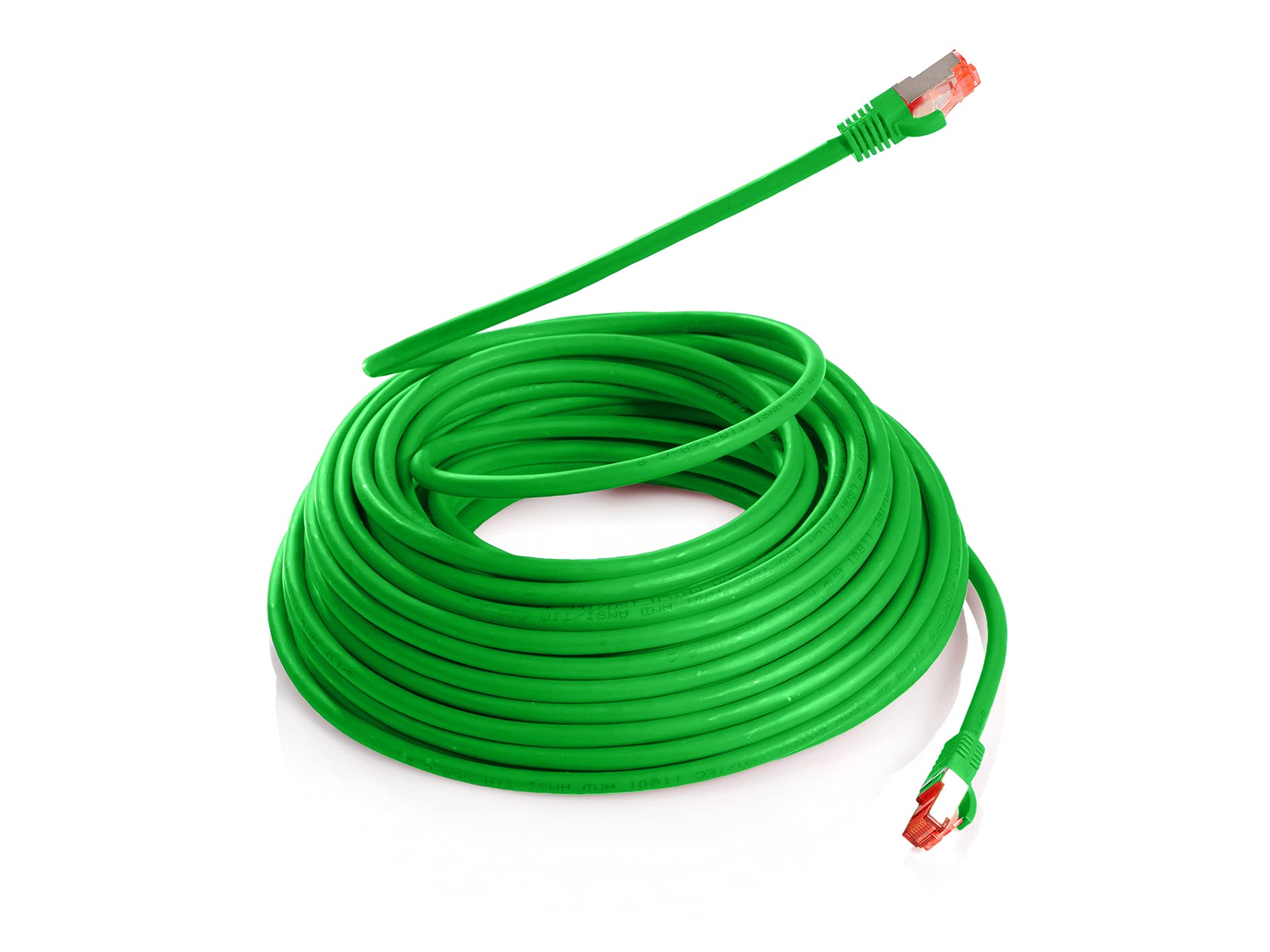 Cat.6, Set cavo Ethernet, cavo Ethernet CAT6, cavo patch Cat.6, cavo LAN Cat.6, cavo di rete Cat.6, cavo di rete ethernet gigabit con protezione antipiega; cavo patch schermato, cavo internet Verde / 10 pz 7,50 m