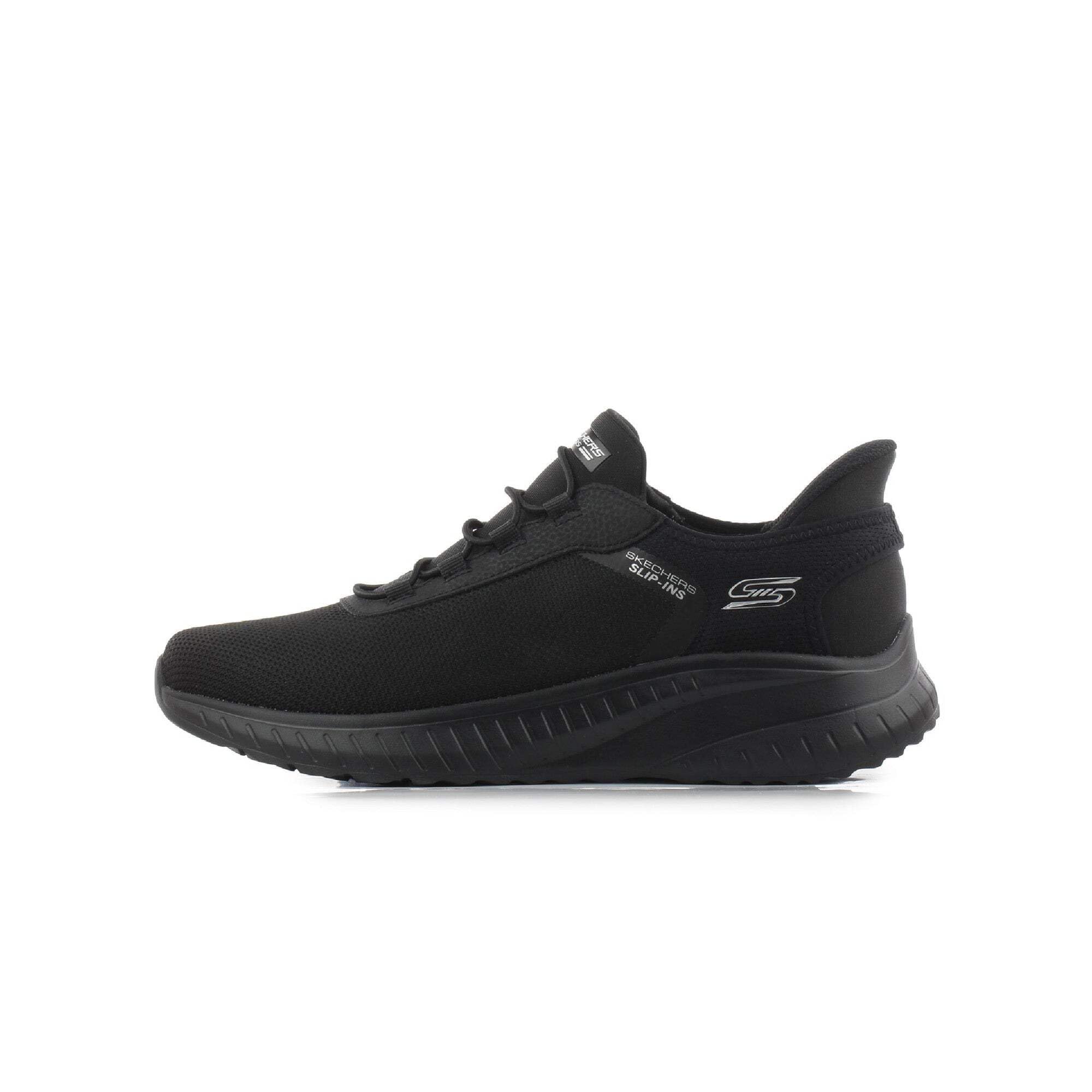Skechers Men's Bobs Squad Chaos Tough Walk Slip-in Trainers, Black Mesh/Trim, 7 UK
