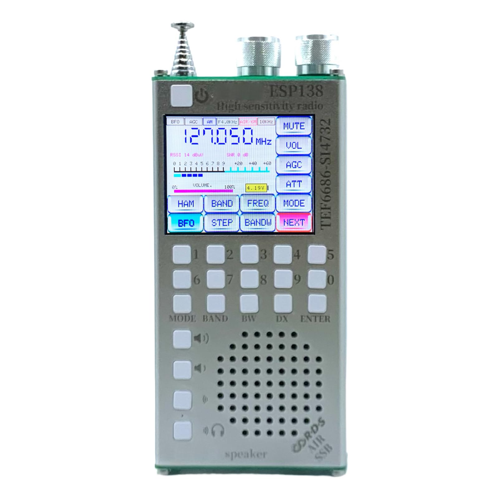 Receptor de radio portátil TEF6686 BT RDS Data Radio Receiver (Plata)