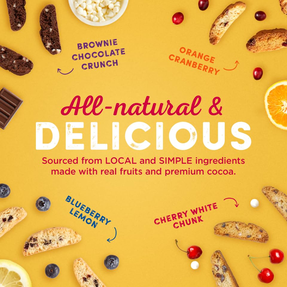 Miniatura 6 de Cooper Street Galletas italianas Biscotti Galletas de galletas estilo biscotti dos veces horneadas en delicioso sabor a trozos blancos de cereza,