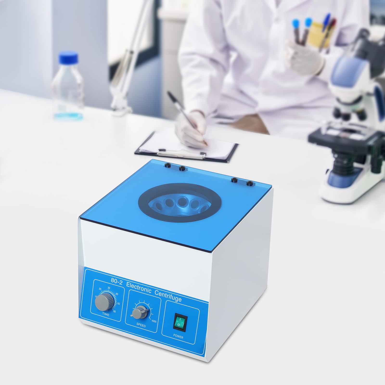 Zentrifuge Laborzentrifuge Tischzentrifuge mit 4000 U/min | Laborgerät mit mit Timer und Drehzahlregelung, geeignet zur Blut- und Plasmaseparation, Fassungsvermögen 12 Röhrchen x 20ml