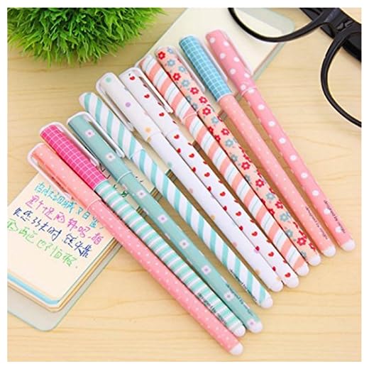 Bolígrafo de tinta de gel Cute dibujos animados coreano Pin Tipo Wholesale kawaii papelería, 10 Colors Set