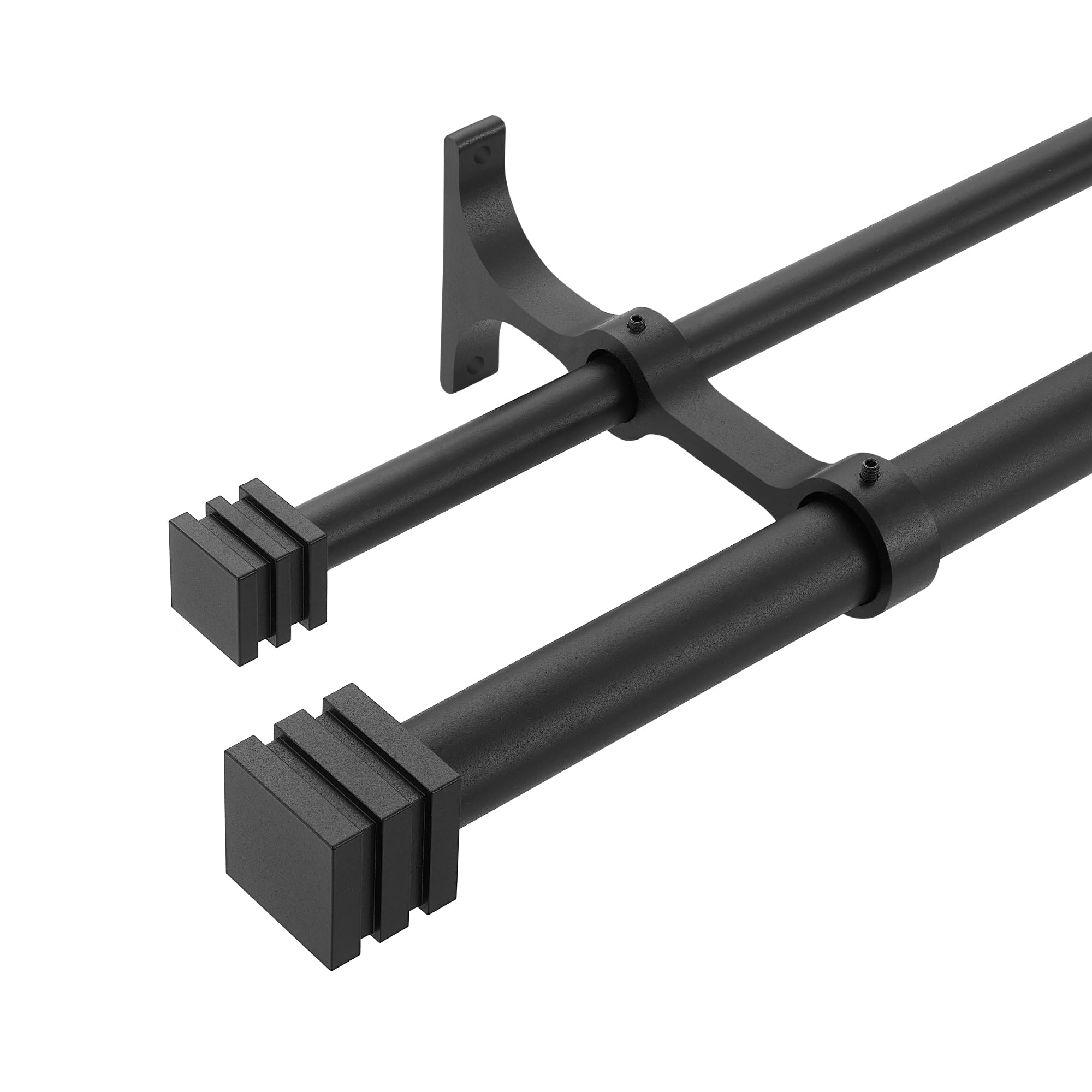 Mayrhyme Double Curtain Rods with Aluminum Full Surround Brackets and