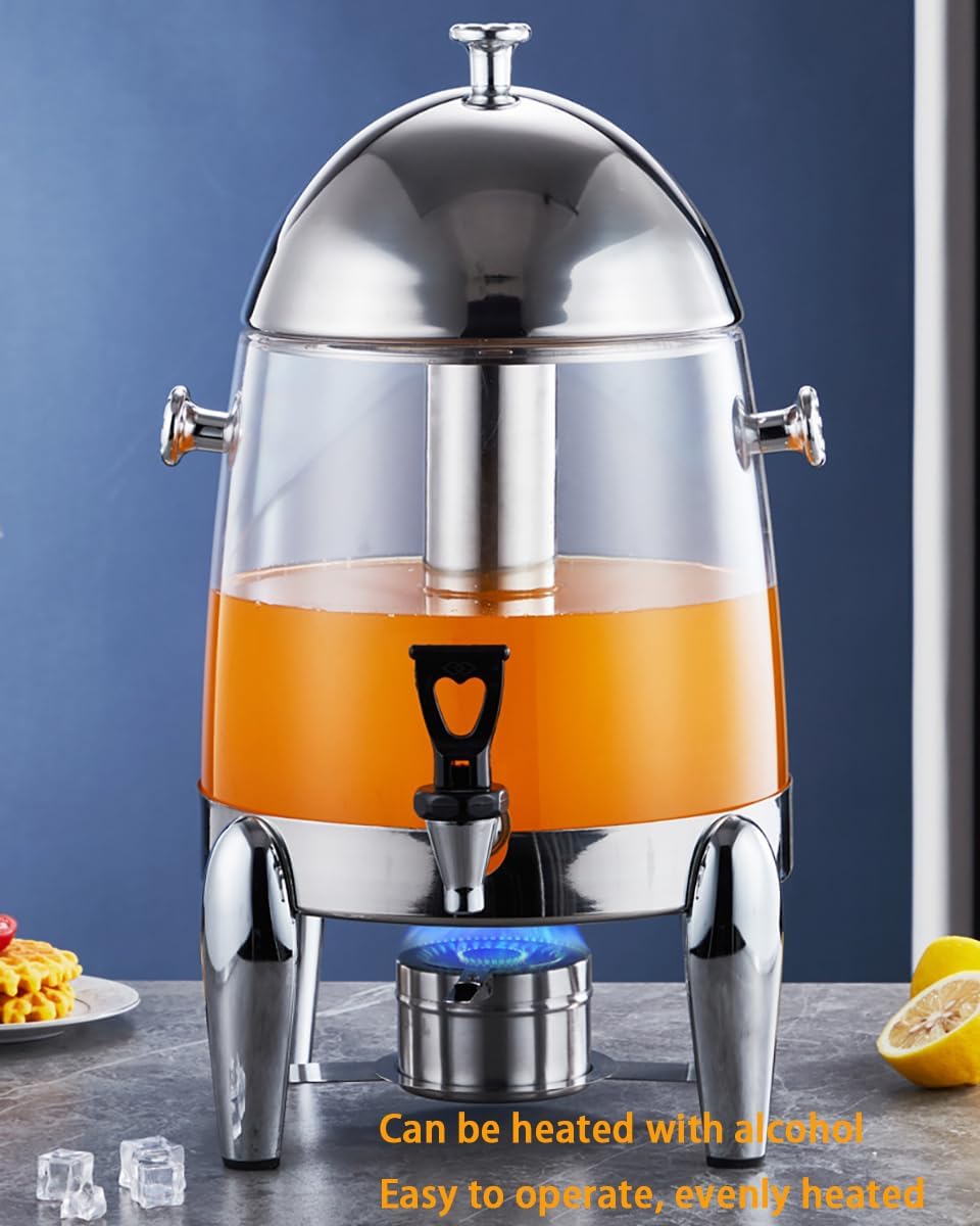 12L Beverage Dispenser Stainless Steel Coffee, Drink for Hot & Cold Drinks,Large Juice with Ice Container,Stainless Water Jar Container,B