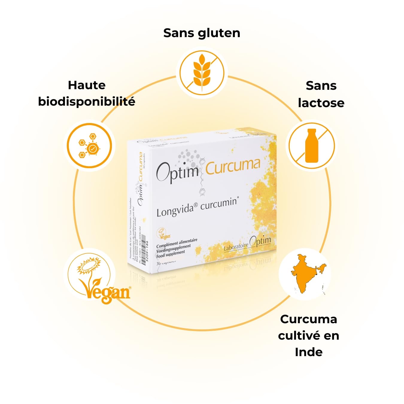 Optim Curcuma Longvida Curcumine 90 gélules formule végane dosée | Extrait de curcuma biodisponible, pour adultes, confort articulaire, soutien de la mobilité et bien-être quotidien