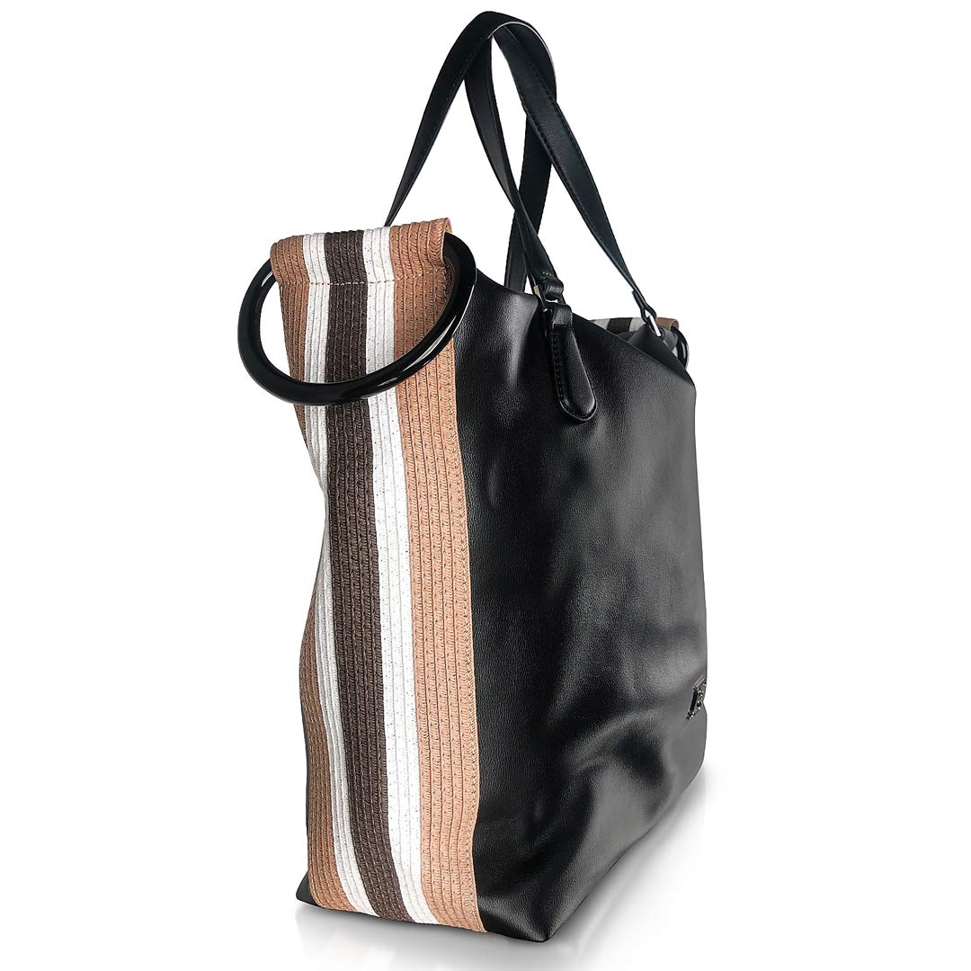 Ermanno Scervino Borsa Donna Maxi Shopper Pelle Nero