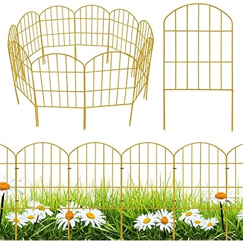 Garden Fence 10 Pack,Decorative Garden Fence Panel Border for Yard Outdoor Metal Fences Panels Small Garden Fence Animal Barrier No Dig Fence Panels Cover