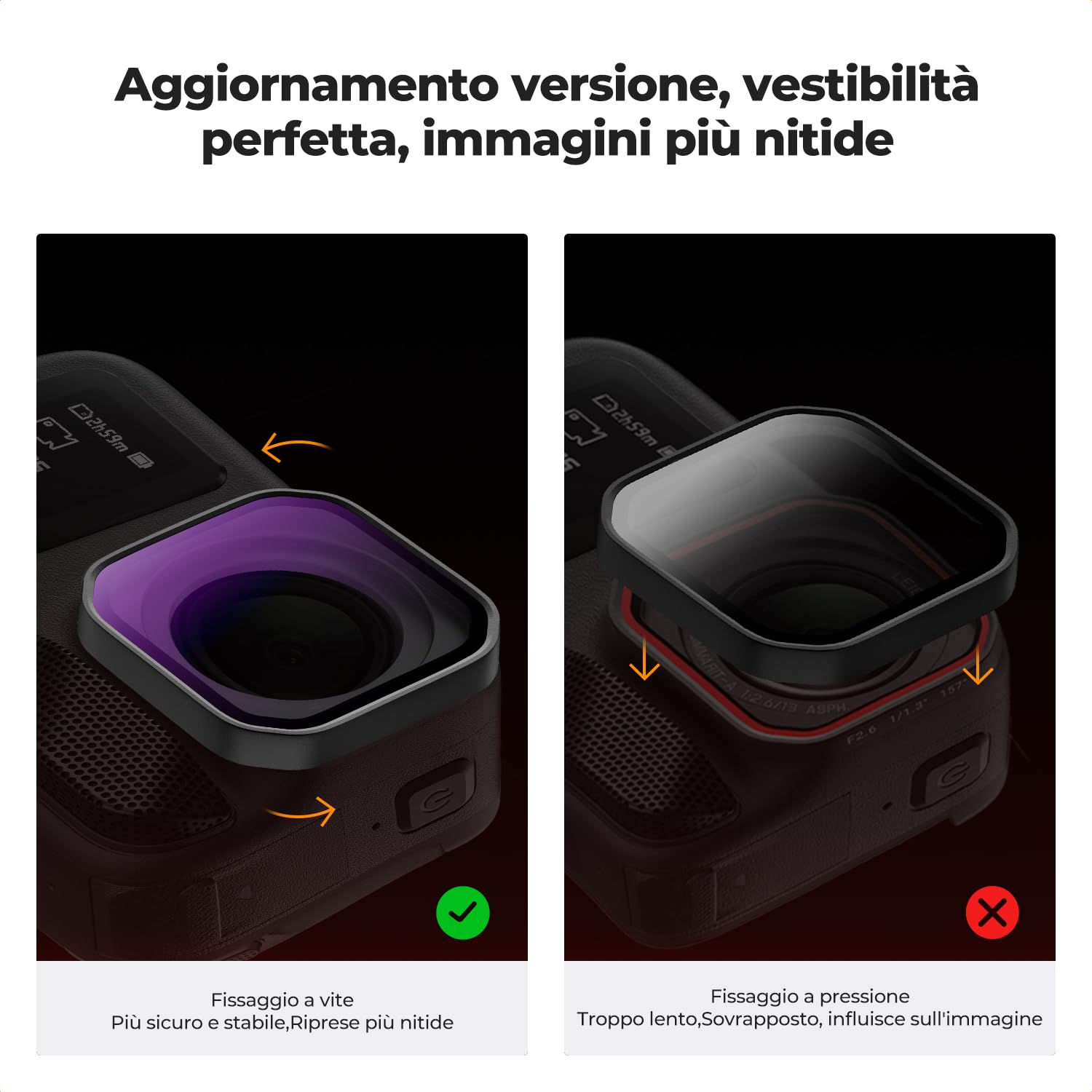 K&F CONCEPT Set di Filtri ND/PL Avvitabili Compatibile con Insta360 Ace Pro 2. Include ND8/PL, ND16/PL, ND32/PL e ND64/PL. Accessori per action camera in vetro ottico HD multi-rivestito.
