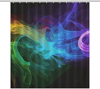 Rainbow Smoke Shower Curtain Bathroom Curtain Shower Extra Long Liner Curtains Sets Waterproof Showers Curtains with Hooks Multiple