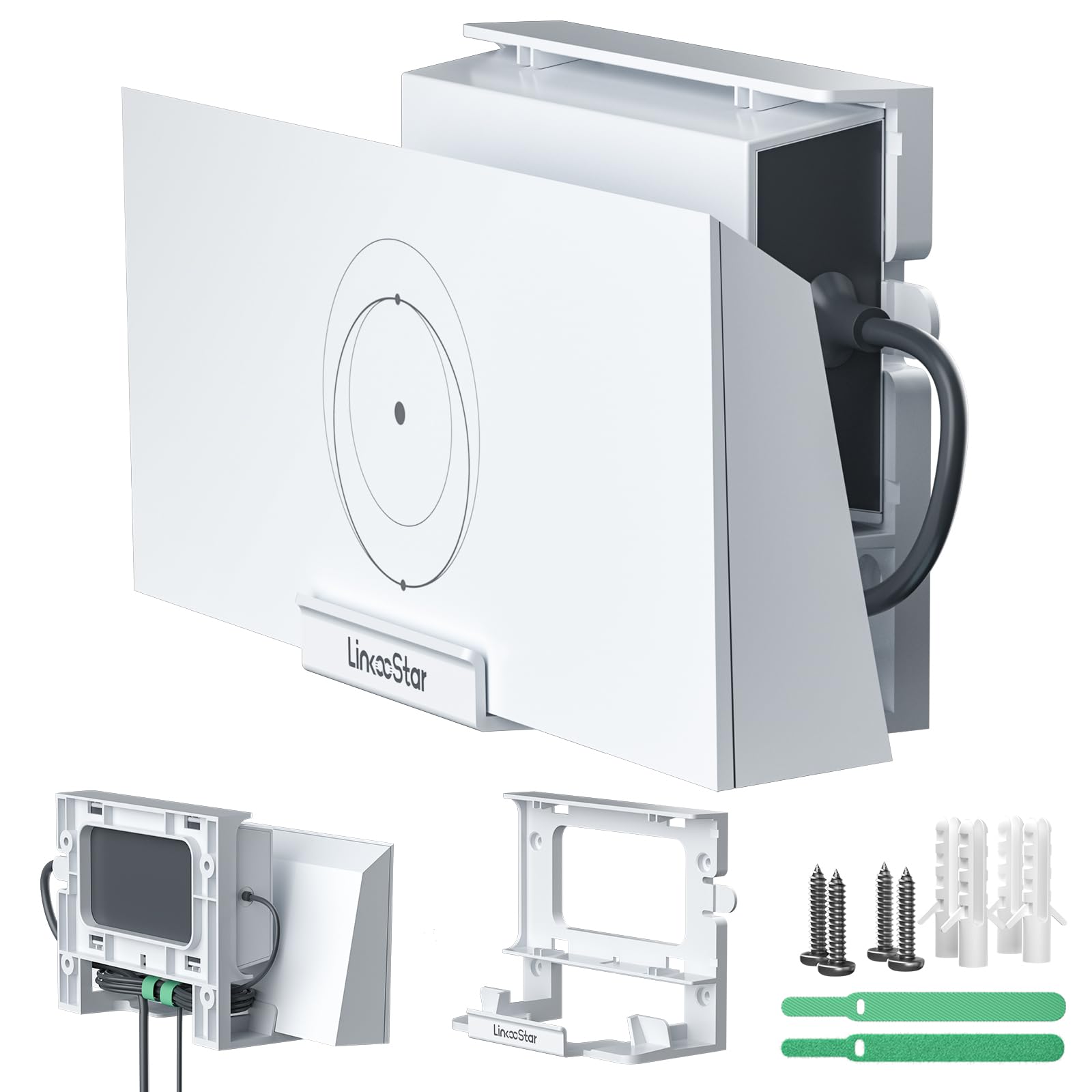 for Starlink Gen 3 Router Mount, All in One Starlink Wall Mount for Standard V3 Mesh Router and Star Link Gen 3 Power Supply Mounting Kit, Space Saving Star Link Mini Accessories-image-44