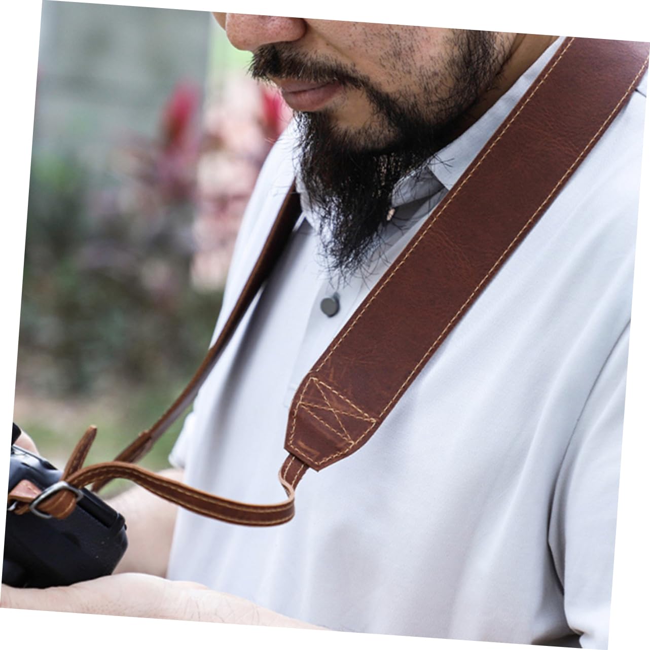 HEMOTON Correa de Cámara de Cuero Marrón Ajustable para Cámara Digital | Bandolera de Liberación Rápida, Uso Exterior y Viaje, para Personas de Distintas Alturas