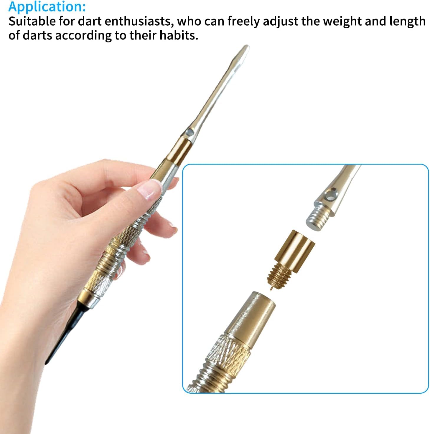 12 Pezzi 3 Colori Pesi per Freccette in Ottone, con Peso per Freccette con 50 Filo 2ba Accessori Freccette per Contrappeso Freccette(Oro 3g, 2,5g, Argento, 2g Nero, 1,5g Oro)