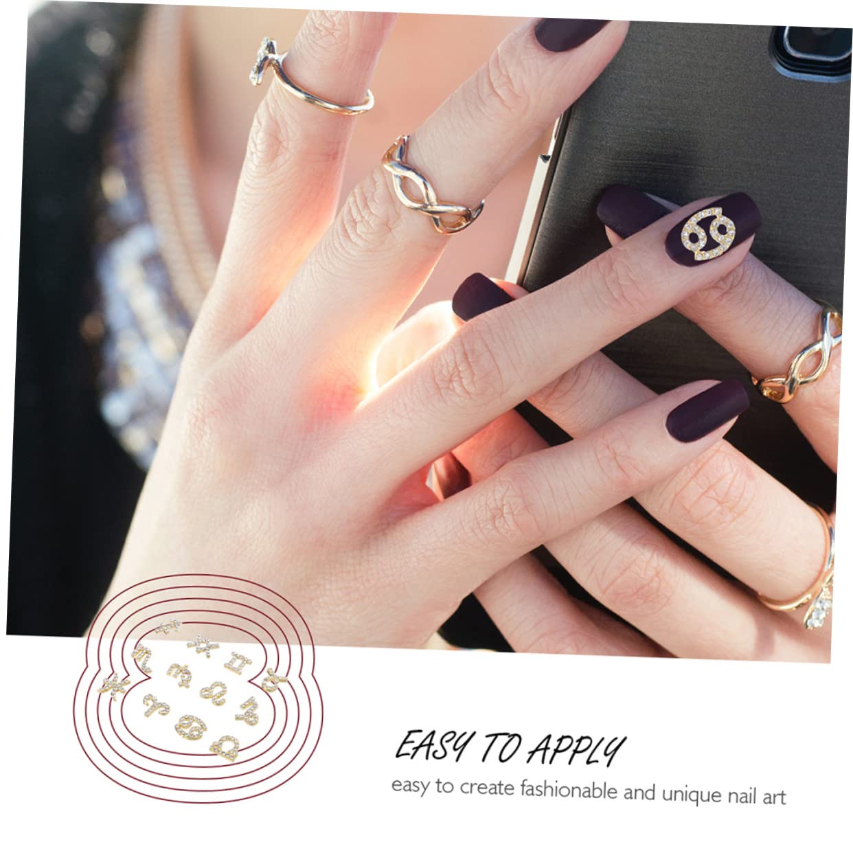 VICASKY 4 Set Decorazioni Per Unghie Charm Per Nail Art Eleganti E Creativi Con Design Unico Per Personale Pezzi * 4