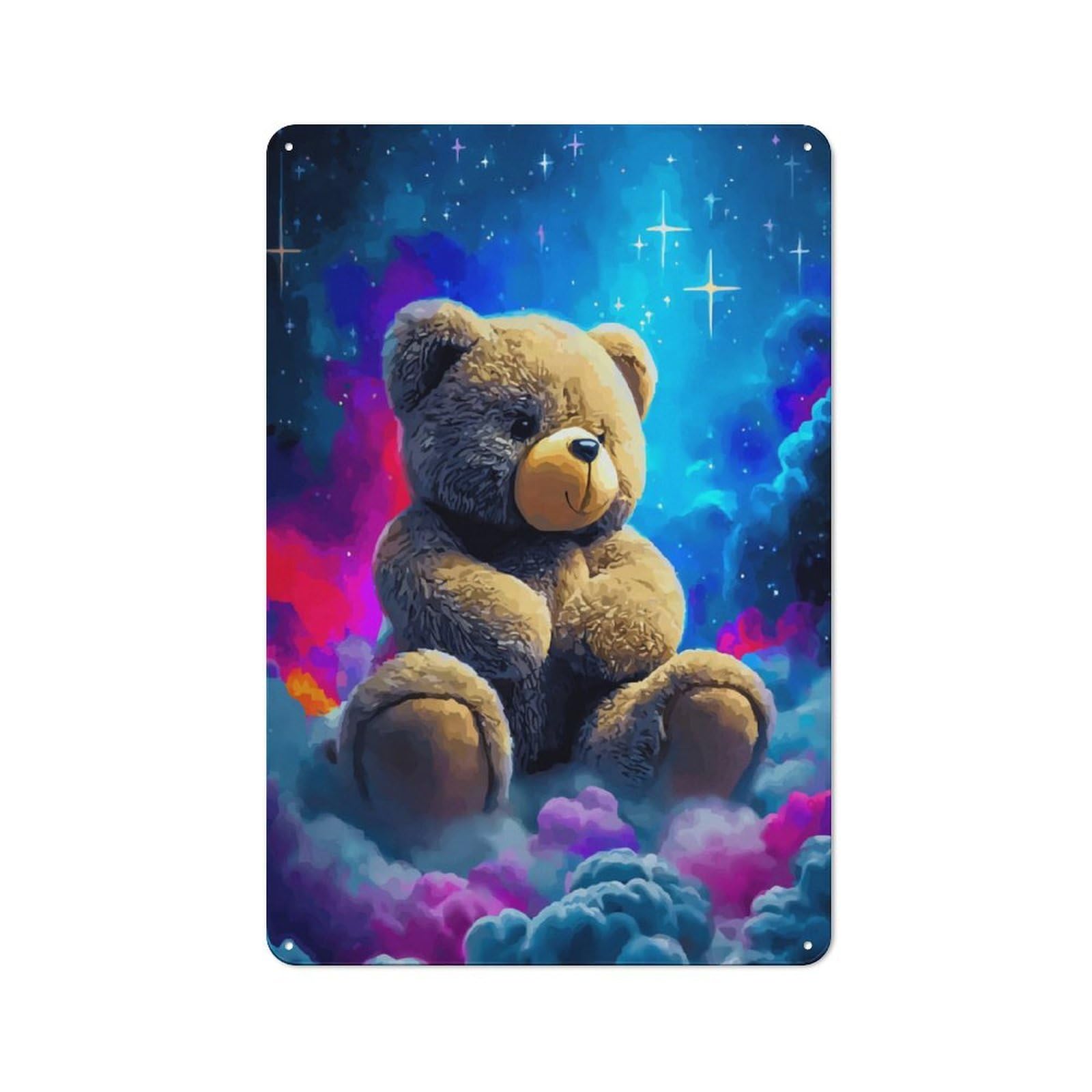 Junmoney Space Teddy Bear Adventure Retro Tin Sign 30X20cm For Workshop Wall, For Home Interiors And Metal Sign Collectors