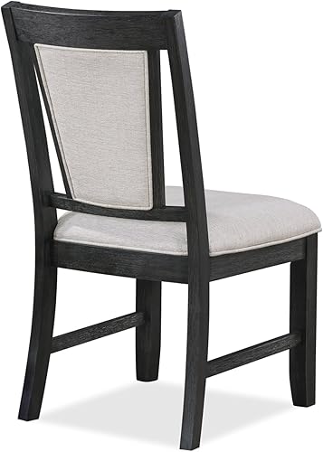 Miniatura 5 de Juego de 2 sillas de comedor contemporáneas tapizadas y acolchadas, muebles de madera para comedor, mesa de cocina, juegos de sillas, color gris