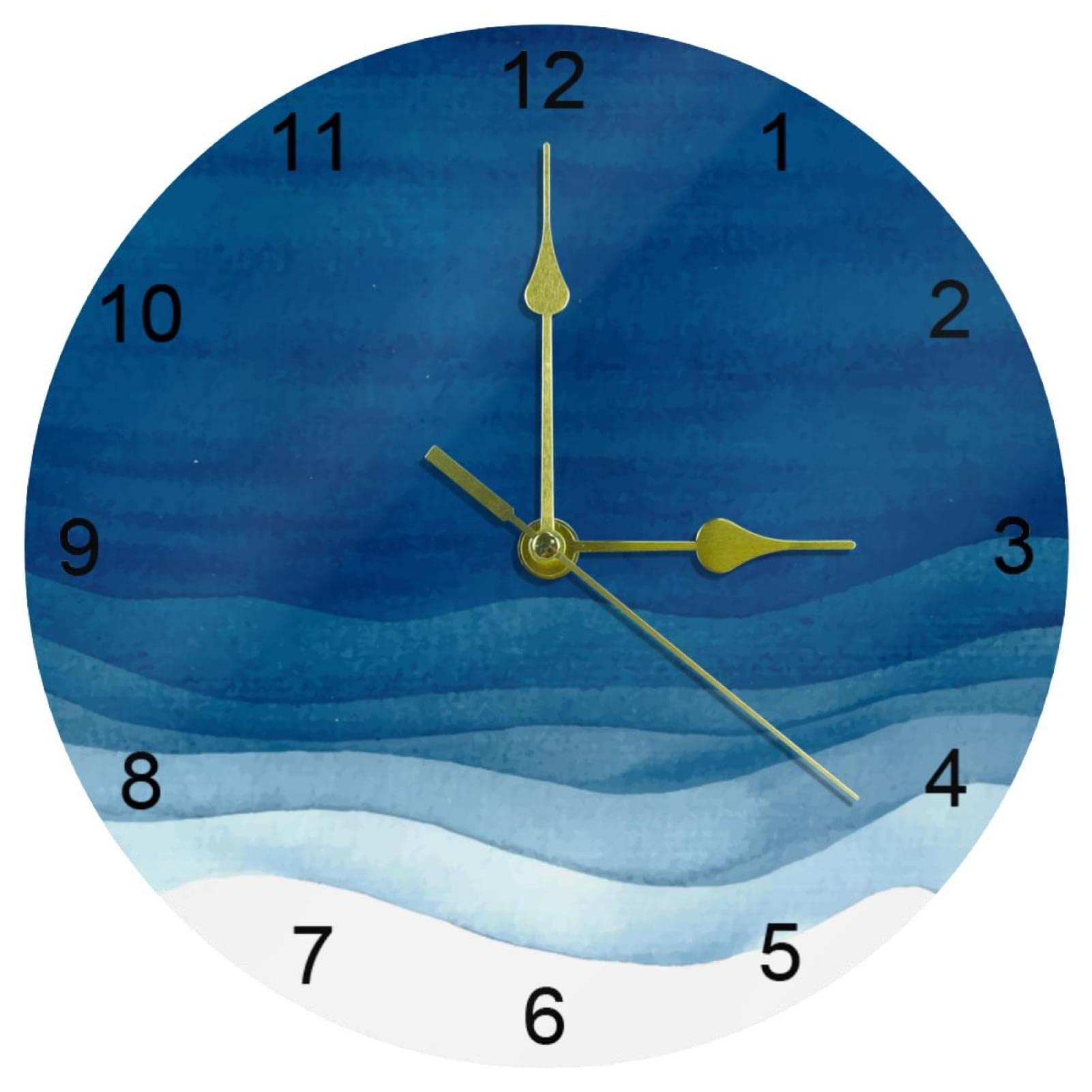 Horloge murale silencieuse à quartz de 25cm sans tic-tac pour un sommeil paisible