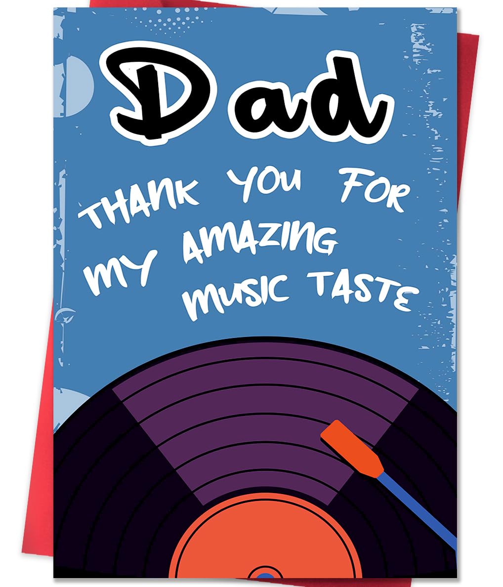 ACHICGIRL Funny Father's Day Card for Dad, Music lover Dad Thank You Card, Fathers Day Cards Gifts from Daughter Son, Gifts for Dads Who Wants Nothing