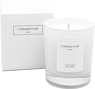 Anuncio patrocinado: Lombardi Home - Vela Aromática Vainilla en Vaso de Cristal Blanco - Vela Perfumada Vegana y Ecológica...