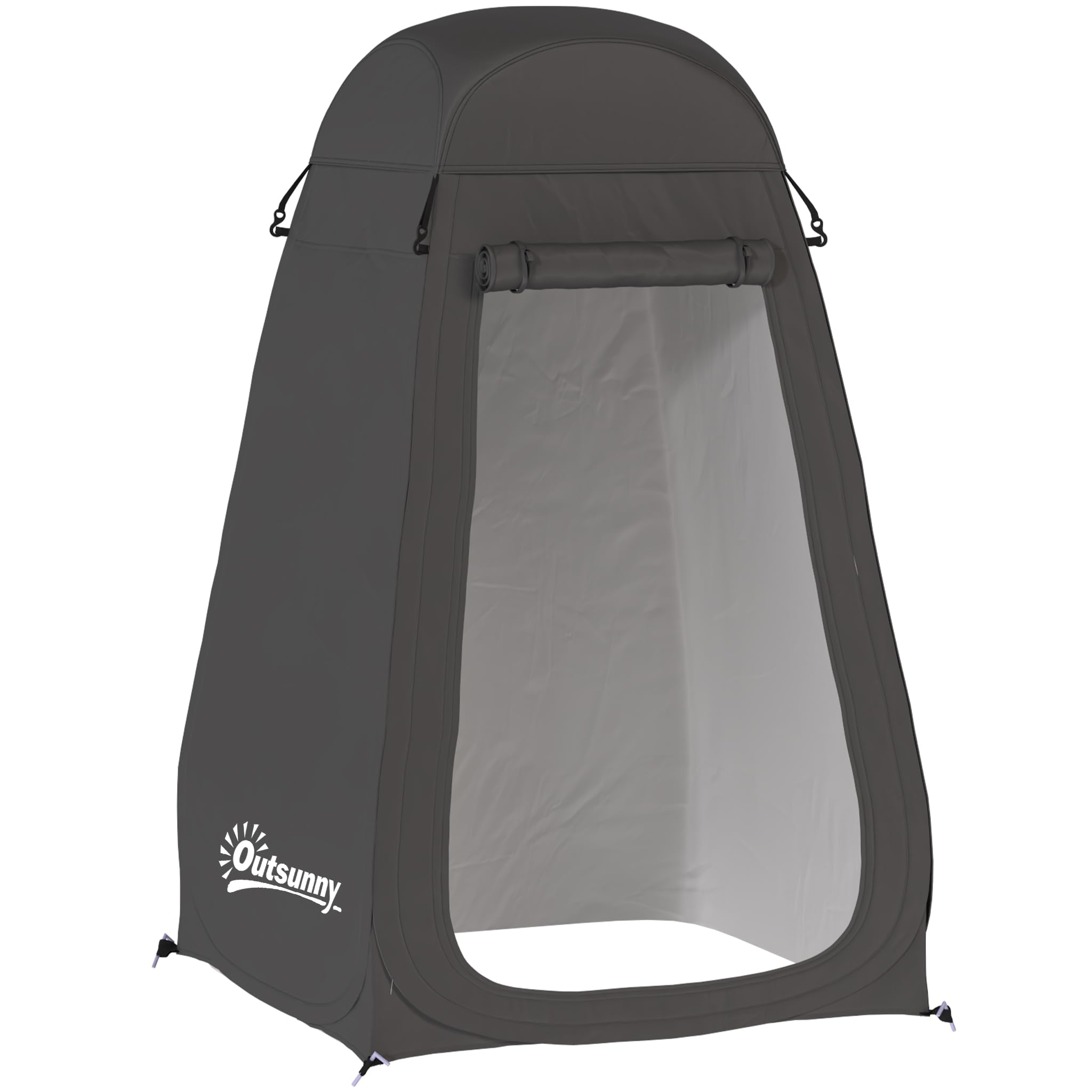 Outsunny Pop Up Shower Tent, Portable Camping Hiking Toilet Privacy Shelter with Mesh Windows, Zipper Door, and Carrying Bag for Outdoor Changing, Dressing Fishing, Bathing - 2