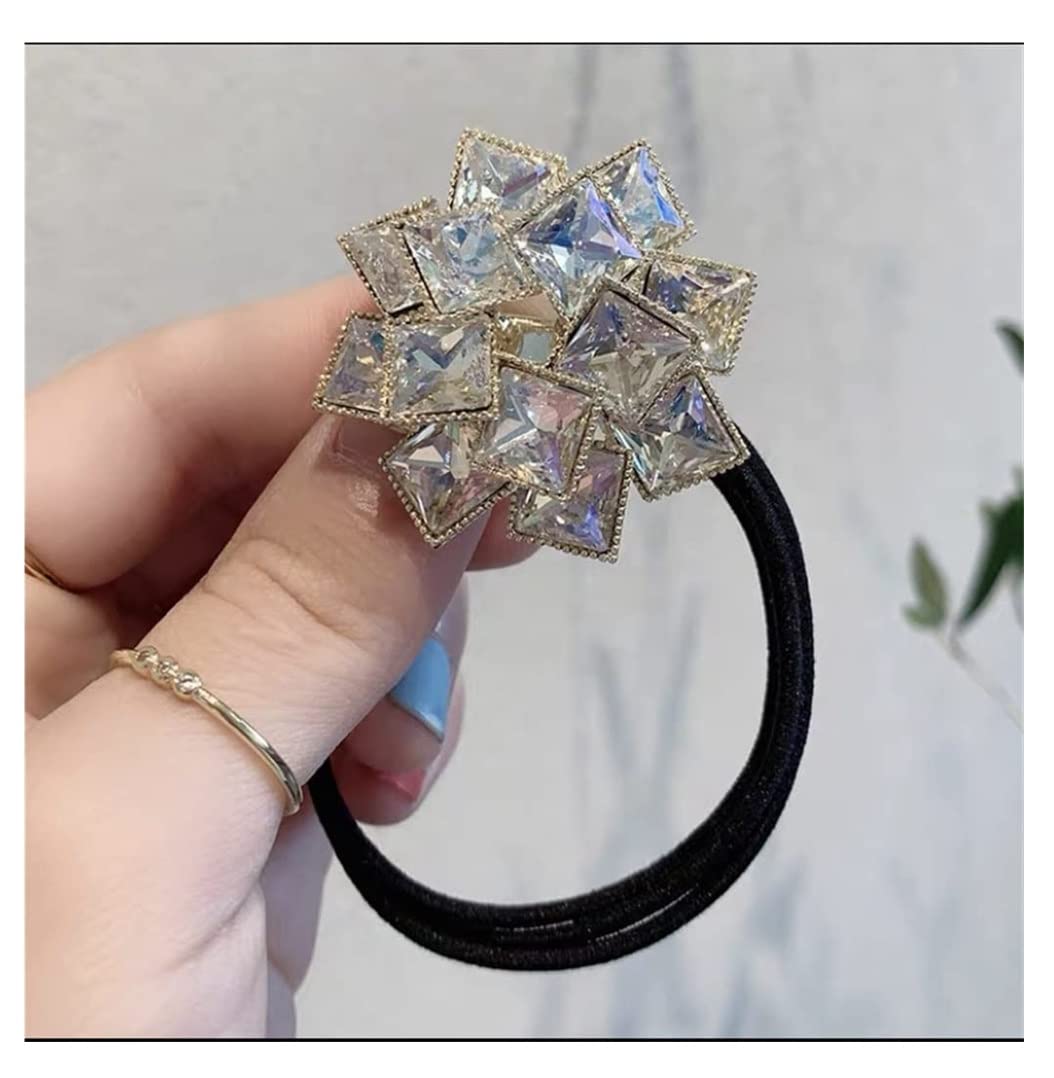Feste Elastici Capelli 2 Pezzi Elastici Alla Moda Con Strass, Per Capelli, Supporto Per Ragazze Decorazione