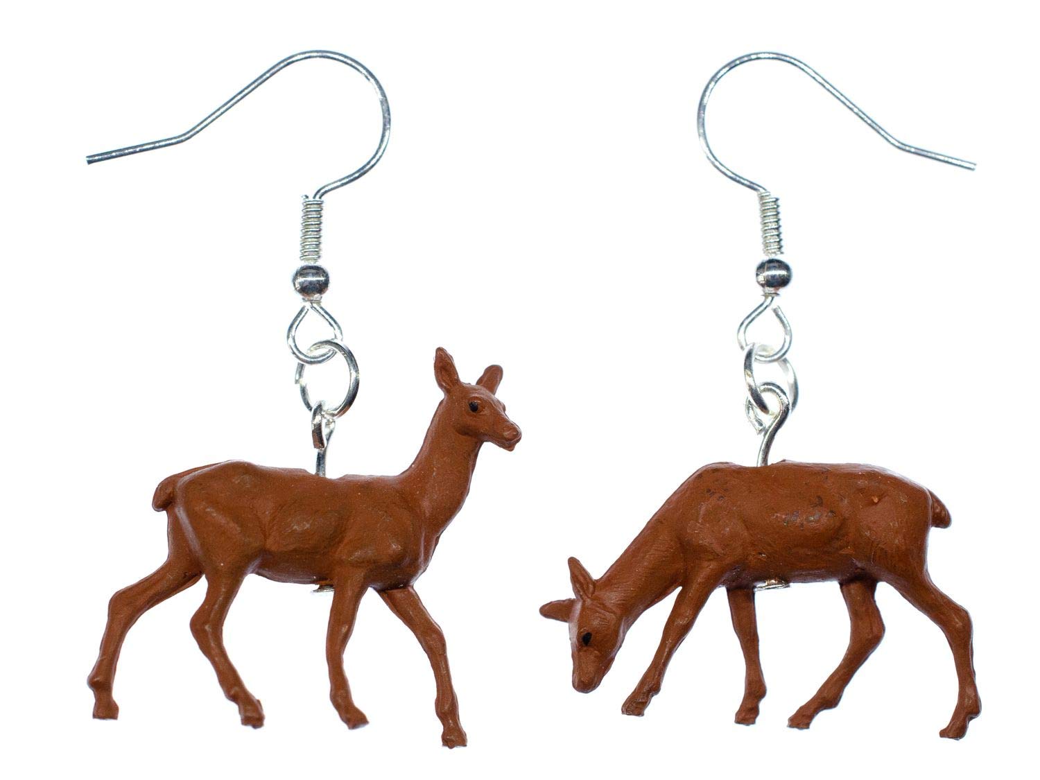 Orecchini Cervo Miniblings, Animaletti Della Foresta In Plastica Con Gancio Argento, Gioielli Artigianali Originali Di Berlino - 4
