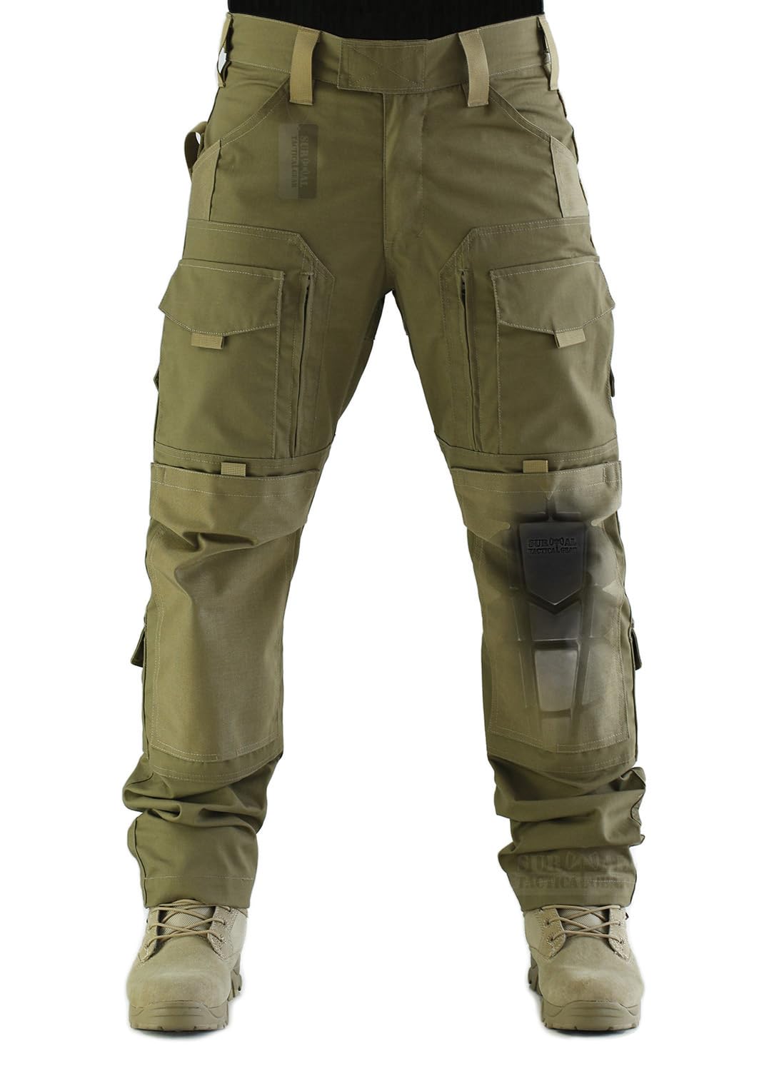 ZAPT Breathable Ripstop Fabric Pants Military Combat Multi-Pocket Molle Tactical Pants with EVA Knee Pads