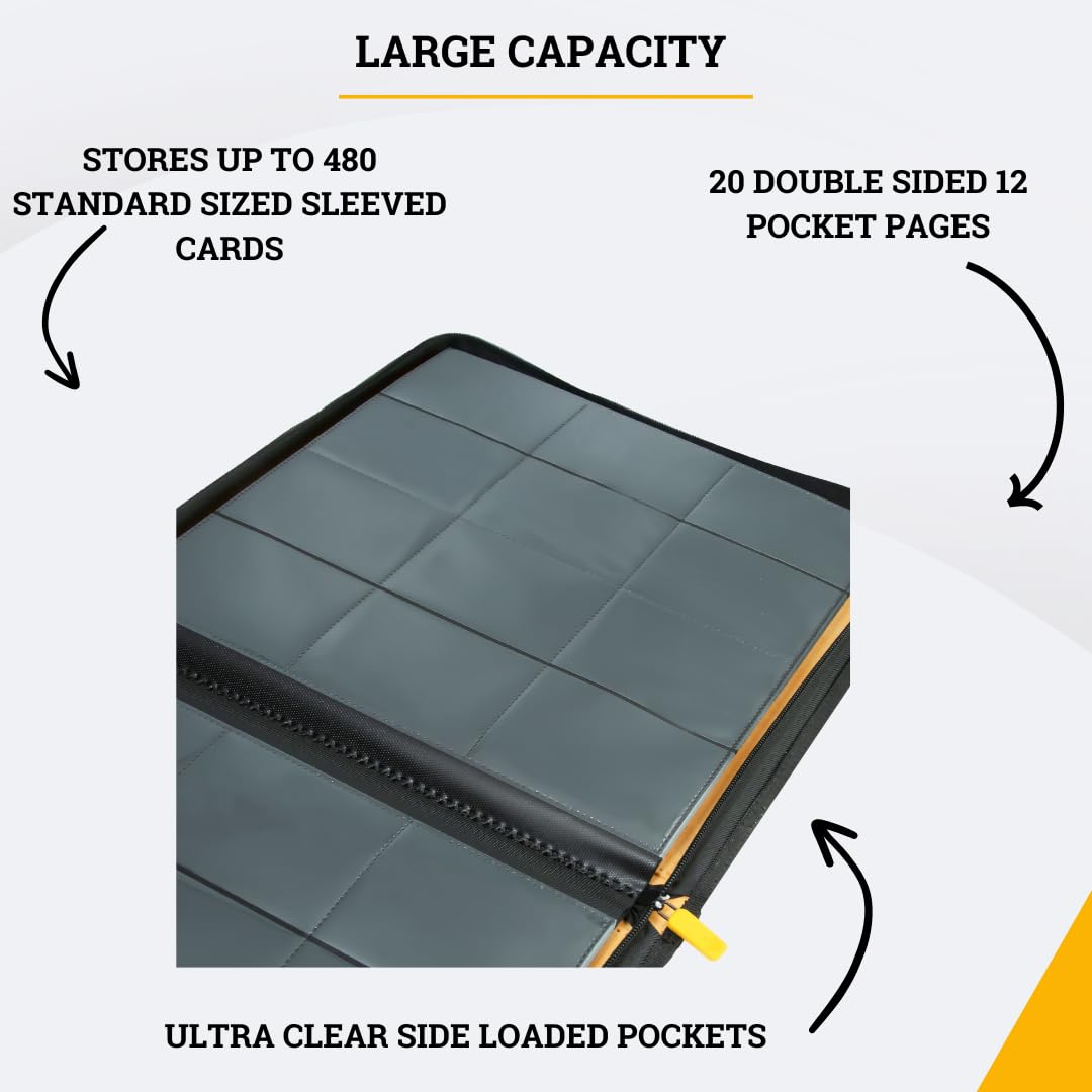Card Guardian 12 Pocket Card Binder with Zipper, Premium Trading Card Binder Holds 480 Cards - Image 3
