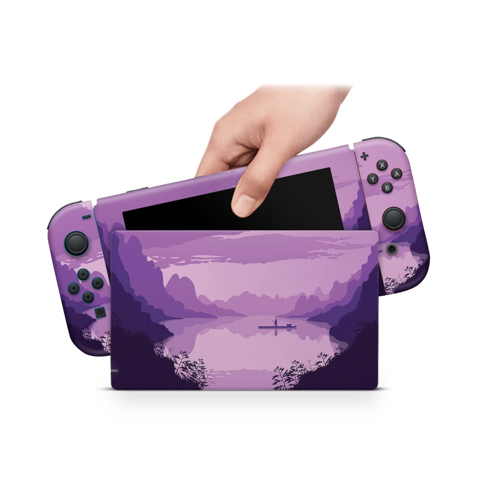 Nintendo Switch OLED Skin - Purple Mountain Landscape Vinyl Wrap