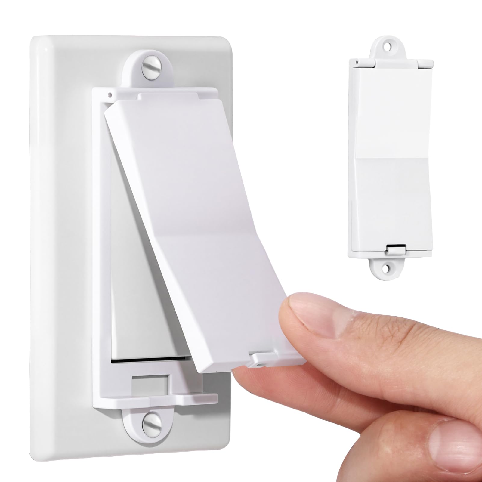 Photo 1 of 1 Light Switch Guard Cover, Baby Proof Wall Switch Cover Guard for Rocker Light Switch Protects Your Lights or Circuits from Being Accidentally Turned On or Off (White)