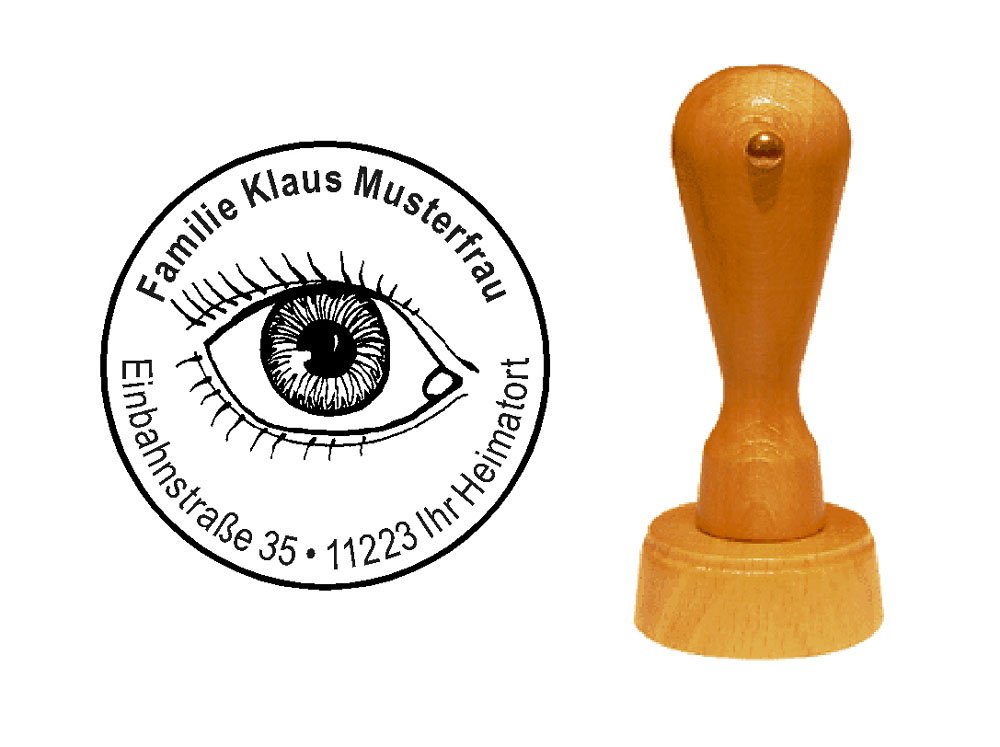 Stempel Auge - mit persönlicher Adresse Ø 40 mm