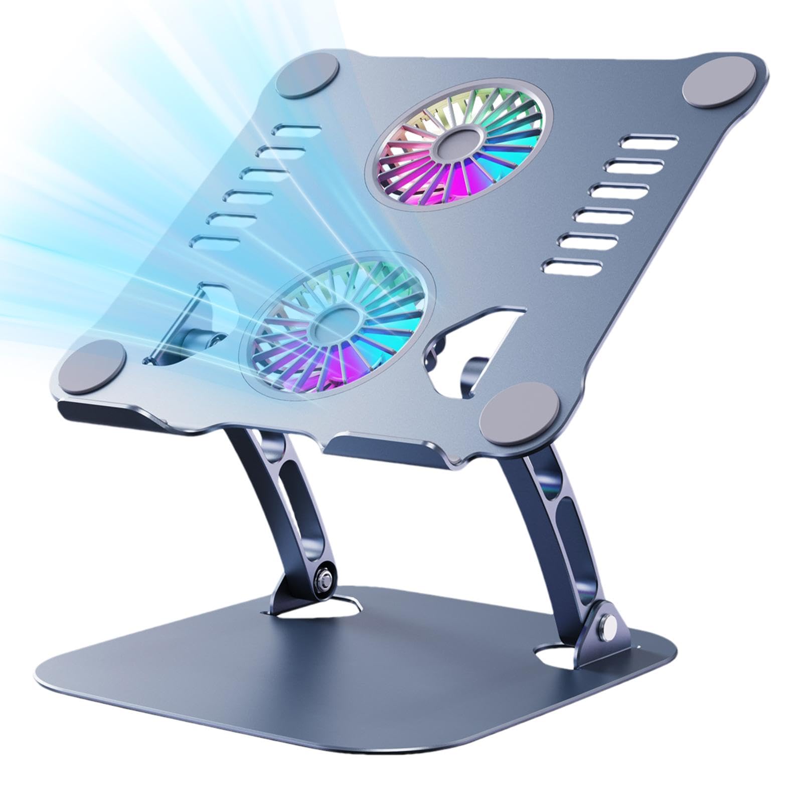 Supporto di raffreddamento per computer portatile, di raffreddamento per | computer portatile, di raffreddamento in metallo regolabile, tappetino di raffreddamento ergonomico pieghevole