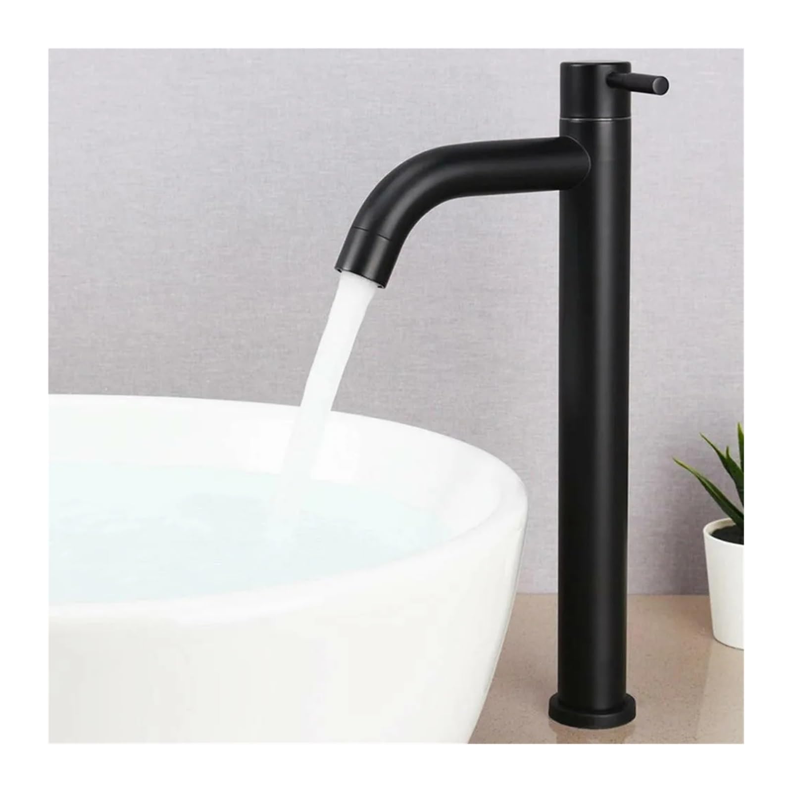 Robinet de lavabo eau froide en acier inoxydable 304 noir